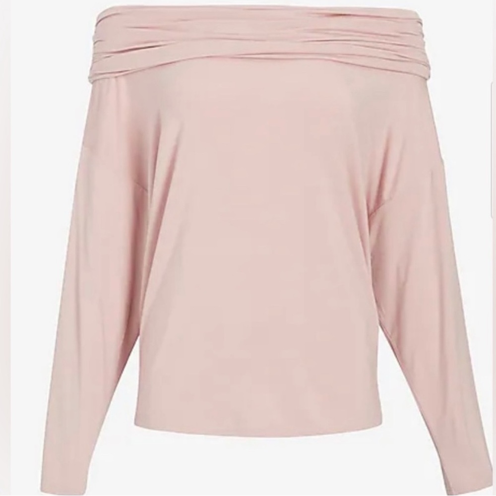 Express Off-Shoulder Blush Pink Top